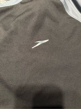 Speedo Black Swim Rash Guard with Light Blue Logo